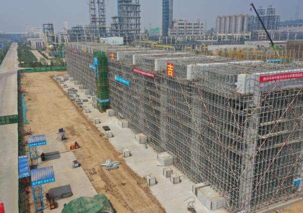 中建安裝新材料與氫能源丙烷脫氫設(shè)備Ⅱ項目土建基建施工基本完成